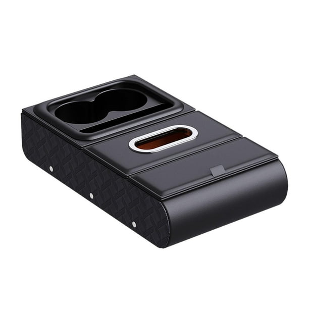 Caja de almacenamiento para el reposabrazos del coche, resistente al desgaste, práctica, multifuncional, portavasos, funda para reposabrazos de coches negro