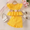 thumbnail image 2 of TOWED22 Toddler Infant Adorable Summer Clothes 2 Piece Tank Top Sleeveless Tee and Shorts Sweet Sets Lovely(Yellow,6-7 Y), 2 of 7