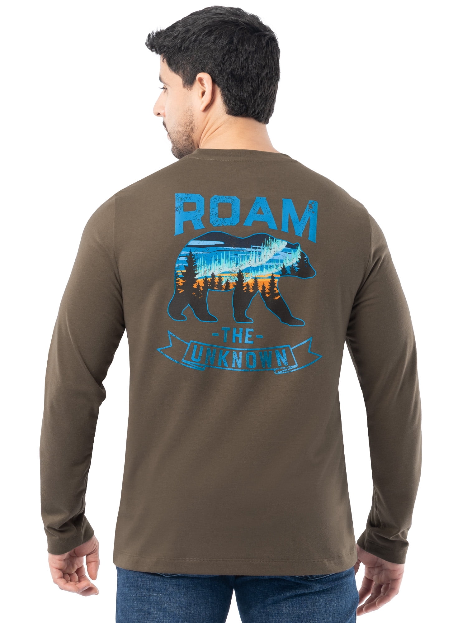 Ozark Trail Men's Active Graphic Tee with Long Sleeves, Sizes S-3XL