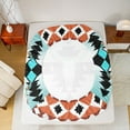 thumbnail image 5 of jejeloiu Exotic Bull Skull Twin Sheet Sets,Boho Tribal Twin Fitted Sheet,Aztec Geometric Rhombus Flat Sheet For Men Women,Ultra Soft Home Decor,3-Piece, 5 of 7