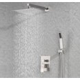 thumbnail image 1 of 12in Rainfall Shower Head with Handheld, Complete Shower Valve Kit, Shower Heads with Hand Held Spray, Rain Shower Head Systems Wall Mounted Combo Set, Brushed Nickel, 1 of 8