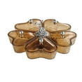 thumbnail image 5 of DOMELAY Divided Serving Tray Flower Shaped Rotatable Snack Platter Nut Candy Veggie Tray Brown, 5 of 9