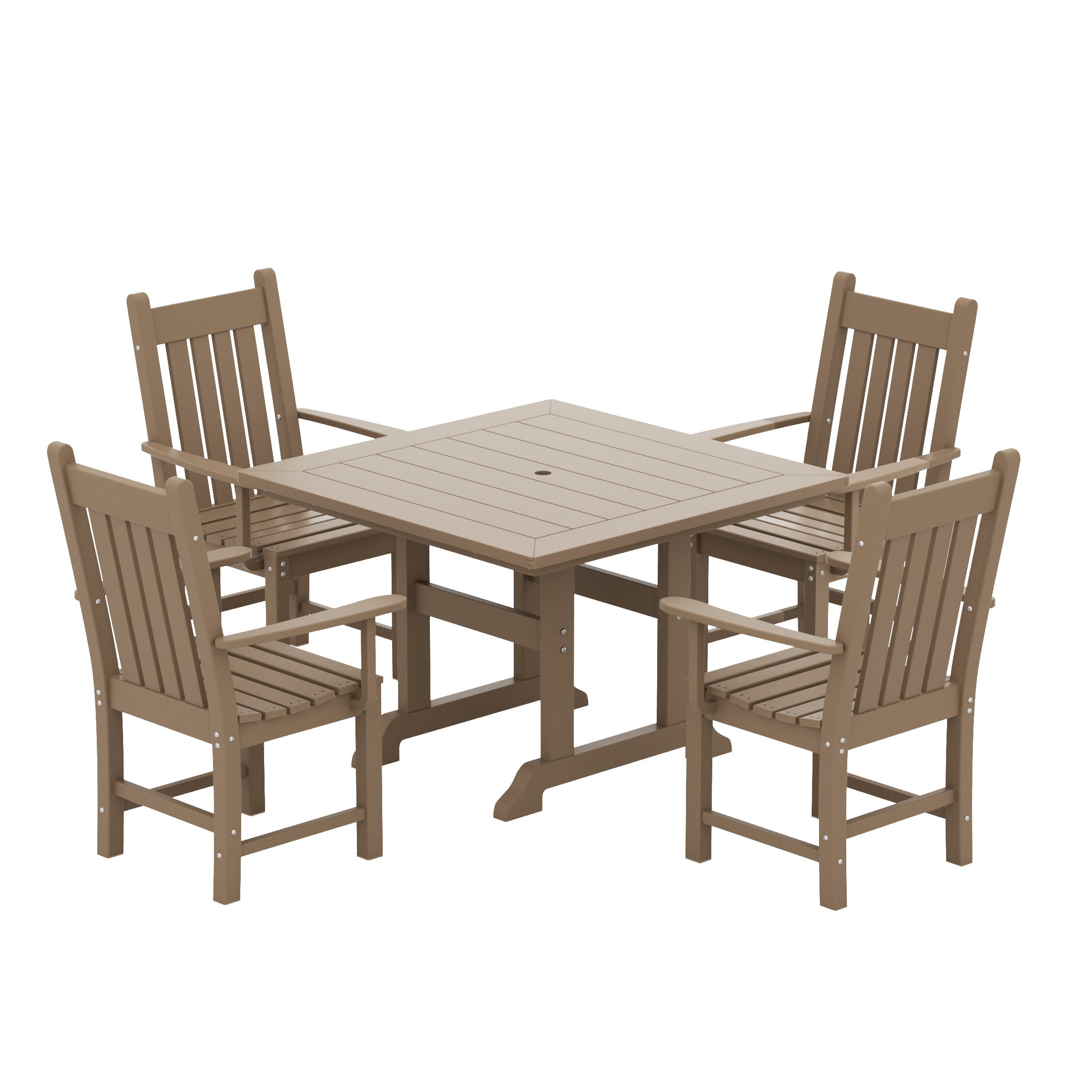 WestinTrends Malibu 5 Piece Outdoor Dining Set, All Weather Poly Lumber