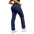 thumbnail image 3 of Women's High Waisted Wide Leg Cargo Pants - Drawstring with Pockets Work Casual Trousers, Navy Blue Size XL, 3 of 5