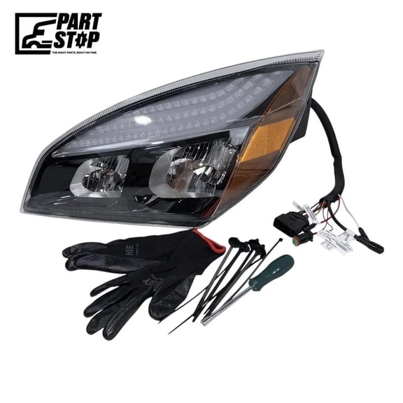 A6601512002 PartStop A6601512002 LED Headlight Left Side Black Housing – Fits Freightliner Cascadia 2018-2024