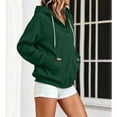 thumbnail image 6 of Hoodies for Women Button Collar Drawstring Sweatshirt Hooded Tops Long Sleeve, Fleece Lined, Pullover Hoodie, Kangaroo Pocket, Fall Outfits Winter Clothes 2026, Casual Travel Workout Outdoor, 6 of 7