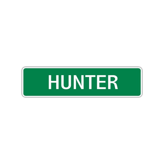 Hunter Boys Children Name Indoor Outdoor Letter Printed Label Wall Plaque Decoration Aluminum Sign 4"x13.5"