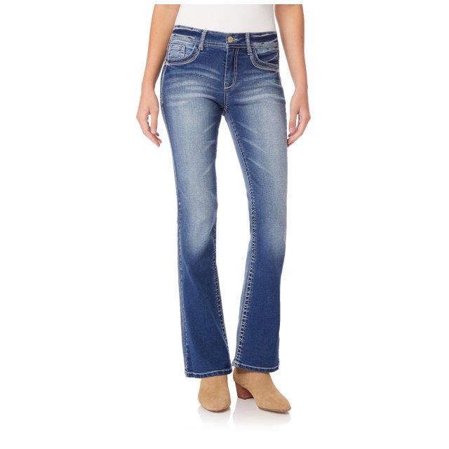 WallFlower Women's Legendary Bootcut Mid-Rise Insta Stretch Juniors Jeans (Standard and Plus)