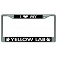 thumbnail image 1 of J'aime Mon Cadre de Plaque Jaune de Laboratoire de License de Chrome, 1 of 2