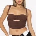 thumbnail image 6 of Sngxgn Womens Tank Tops V Neck Summer Sleeveless Ribbed Button Spring Casual Shirts(Brown,L), 6 of 8