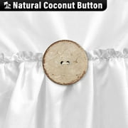 Seasonwood Farmhouse Ruffle Shower Curtain with Buttons and 12 Hooks for Bathroom, White, 72 x 72