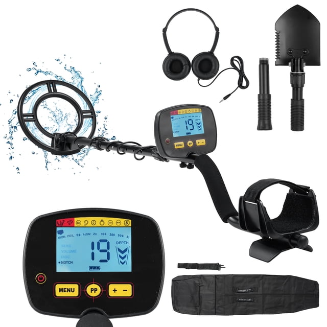 Metal Detector for Adults Professional High Sensitivity Waterproof Search Coil 4 Adjustable Modes LCD Backlight Display Pinpoint Function Ideal for Gold Detection