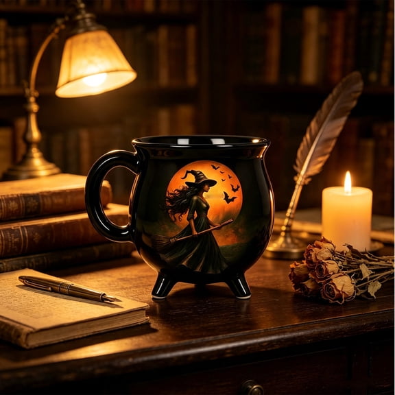 Home Kitchen Drinkware, 12oz Witch Cauldron Mug The Ultimate Halloween Brew Cup, for Coffee Tea, Home Kitchen, Party Gift Room Decor