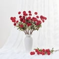 thumbnail image 6 of USPEED Fake Fall Flowers Faux Silk Pompon Mums, 10 Bulk Fake Mini Chrysanthemums with Stems, Artificial Kiku Flowers for Vase DIY Centerpieces Bouquet Floral Arrangements Decorations - Red, 6 of 9
