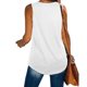 thumbnail image 5 of Gibobby Camisetas sin mangas para mujer, cuello redondo, sin mangas, plisadas, informales, blusas sólidas(Blanco,CH), 5 of 5