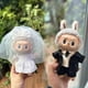 thumbnail image 4 of Ropa de muñeca Labubu de 17 cm con colgante de macarrón con forma de corazón para bebé, ropa de repuesto con cara esmaltada y dibujos animados para vestido de novia, 4 of 5