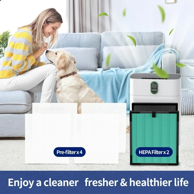 2 Pack HY4866 True HEPA Pet Allergic Replacement Filters for MORENTO and WESTHEY HY4866 Air Purifier, YIOU M1 Air Cleaner Purifier for HY4866 Filter (2+4) Enhanced