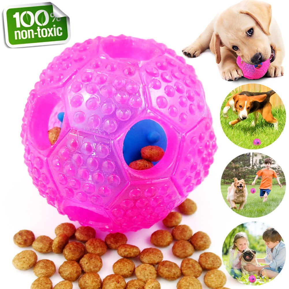 Treat Dispensing Dog Toys Dog Treat Ball Dog Teeth Cleaning Ball Interactive Dog Toys Puppy Toys for Boredom IQ Dog Toys Dog Puzzle Toys Non-Toxic Rubber Active Rolling Ball