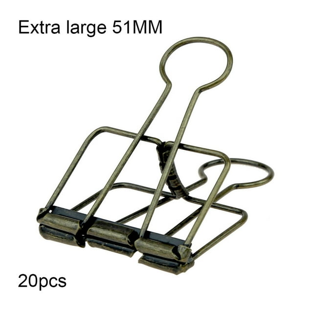 serony 20 Pieces Metal Paper Clip Electroplated Solid Color Replacement Home School Examination Papers Clips Accessories Bronze 51mm