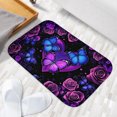 thumbnail image 6 of 1pc Butterflies and Roses Absorbent Non-Slip Bathroom Thickened Flannel Rug Decor,Soft,Quick Drying,Suitable For Indoor/outdoor Use,Bathrooms,Bedrooms,Kitchens,Terrace,Laundry Rooms,16"x24", 6 of 9