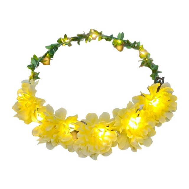Tocado de flores crisantemo jinwen para niñas Beige