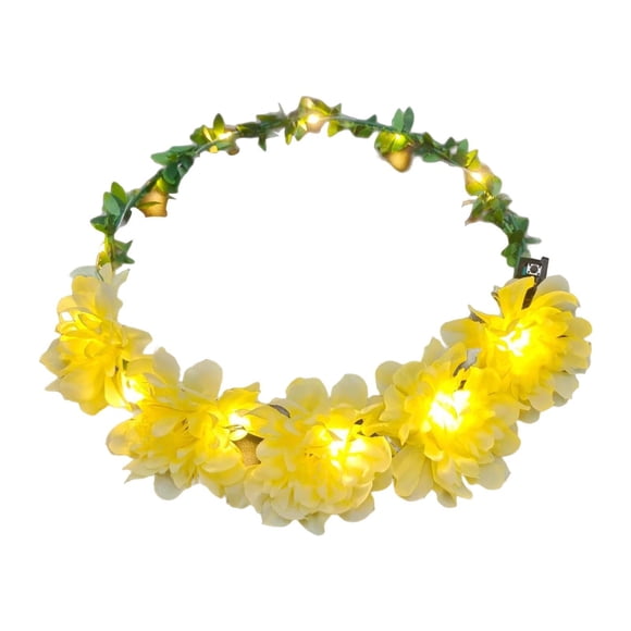 Tocado de flores crisantemo jinwen para niñas Beige