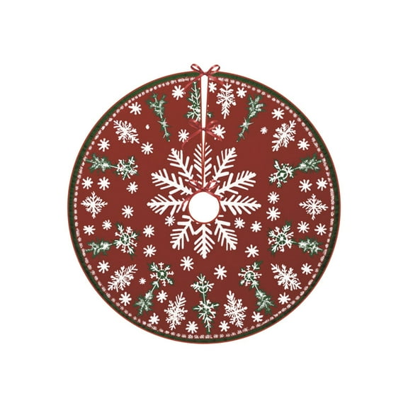 TanSiDing 1pcs Washable Christmas Tree Skirt with High-Definition Print - Soft Plush Holiday Decor Mat for Festive Home Decorations 35in
