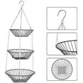 thumbnail image 3 of 3-Layer Hanging Fruit Basket Metal Vegetable Basket With Ceiling Hook Fruit Net Hanging Hanging Kitchen Basket Fruit Hanging Basket Kitchen For Keeps Fruits And Vegetables Fresh, 3 of 7