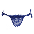 thumbnail image 2 of Fulorrnie Adjustable Side Tie Lace Panties for Women Seamless No Show Sheer Mesh Panel Convertible Strap Brief Underwear, Blue, One Size, 2 of 4