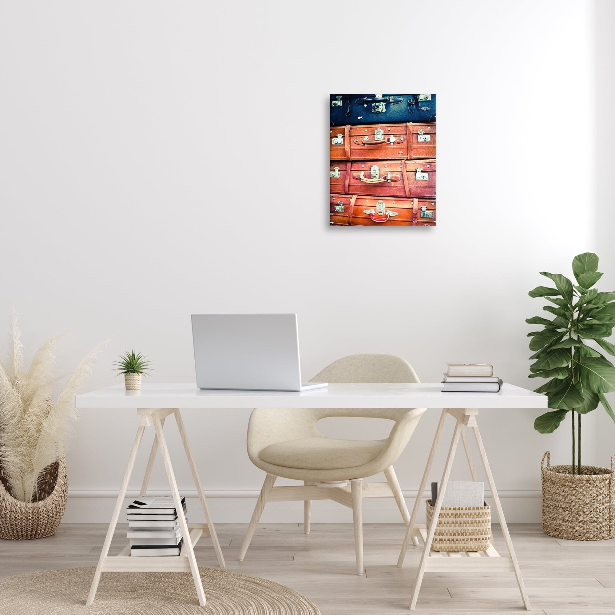 Stupell Industries Varied Stacked Suitcases Novelty Photography Gallery Wrapped Canvas Art Print Wall Art, 16 x 20