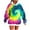 01 Multicolor, variant on Women's Tie Dye Hoodies Drop Shoulder Pullover Oversized Sweatshirt Trendy Casual Gradient Tunic Tops with Pocket