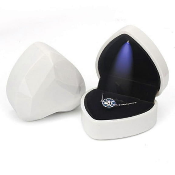 LED Jewelry Gift Box Case Elegant Velvet Necklace Pendant Box Bracelet Box With LED Light Compatible With Jewelry Display Wedding Engagment Valentine'