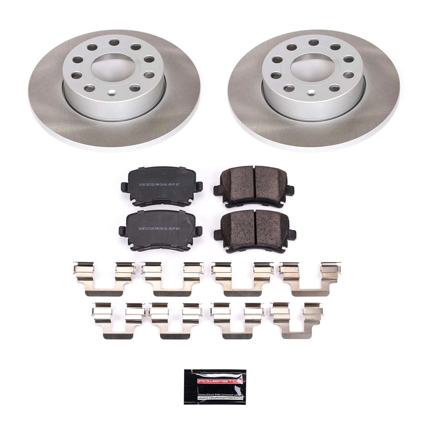 PowerStop Rear Semi-Coated Rotor and Low-Dust Ceramic Brake Pad Kit SC4627