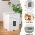 thumbnail image 5 of ZephyPaws Cat Cupboard,Cat Litter Cabinet,Indoor Cat House Side Table,Litter Box Enclosure,Pet Crate Nightstand,Cat Litter Box Furniture Look Bathroom,Hides Your Cat’s Litter Box,White, 5 of 7