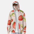 thumbnail image 2 of Fuzoiu Strawberries Print Unisex Sun Protection Hoodie,UPF 50+ Light Jacket,Full Zip Sun Protection Hoodie,Long Sleeve Sun Shirts,for Outdoor Activities-3X-Large, 2 of 7