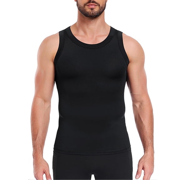 hoksml Men's Compression Tank Top, Polyester-Spandex Athletic Shirt for Workout, Running, and Gym Use