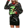 thumbnail image 1 of Zhany Chandail de Noël Laid pour Femmes Col Rond Adulte Chandail Festif Rouge Col Rond Chandail de Noël pour Femmes, 1 of 7