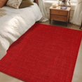 thumbnail image 5 of Red Burlap Texture Area Rug 3x5 FT, Non Slip Entryway Bedside Carpet, Farmhouse Vintage Red Washable Soft Floor Carpet Indoor Mat Non-Shedding Throw Rug for Dorm Kitchen Home Office, 5 of 9