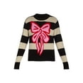 thumbnail image 5 of 99 Jane Street Women’s and Women's Plus Striped Sweater with Bow Design, Sizes XS-4X, 5 of 6
