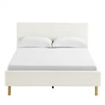 thumbnail image 4 of AENKYO Full Size Upholstered Platform Bed Frame with Soft Teddy Velvet Headboard, No Box Spring Needed, Beige, 4 of 10