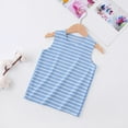 thumbnail image 3 of XYIJANI Tee Shirts Toddler Kids Girls Dance Tank Top Racerback Crop Tank Top Stripe Sleeveless Sports Dance Top Ballet Gymnastics Dancewear Tops (Blue,140), 3 of 4