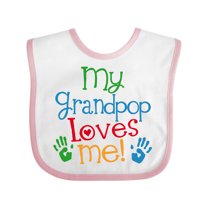Inktastic My Grandpop Loves Me Boys or Girls Baby Bib