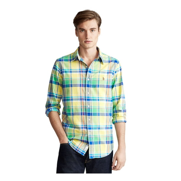 ralph lauren yellow button down shirt