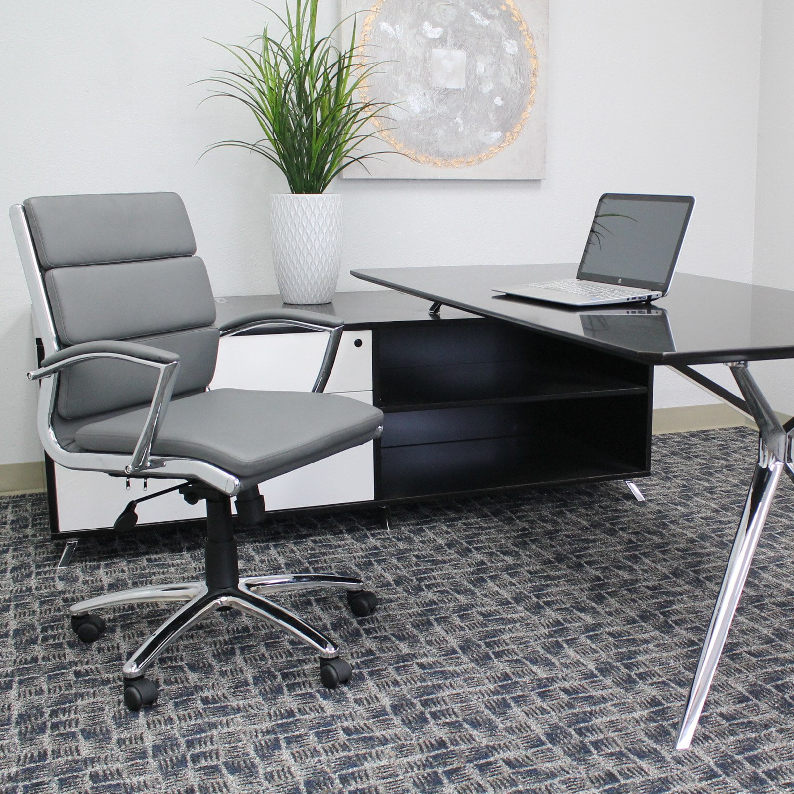 Boss Office Products Executive Modern Mid Back Office Desk Chair, Multiple Colors