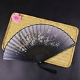 thumbnail image 4 of DFC Handheld Paper Fans Set Folding Fan For Room Living Room Dancing Decoration Polyester Fabric Wooden Craft, 4 of 4