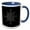 Blue/White, variant on 3drose, Pretty Eight Point Flower Patterned Snowflake in White on a Black Background, 15oz Mug