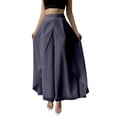 thumbnail image 2 of Favoffer Women's Chiffon Long Pants Solid Color Elastic Waist Lightweight Flowey Casual Trousers Summer Breathable for Beach Holiday Outdoor, 2 of 6
