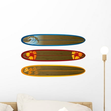 Longboard Bottom Stickers Longboard Balsa Wood Wall Mural Decal Sticker, Wallmonkeys Peel & Stick Vinyl Graphic (18 in W x 12 in H) ()