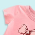 thumbnail image 4 of Haut Décontracté d'Été pour Fille, Col Rond, Couleur Unie Classique, Manches Courtes, avec Nœud, Mode, 4 of 6
