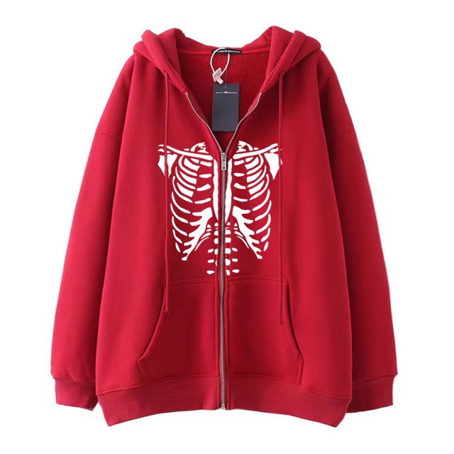 Dark hip-hop gótico Harajuku Y2k esternón cremallera Sudadera con capucha hombres y mujeres Harajuku chaqueta sudadera